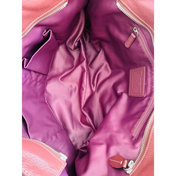 Vtg Coach Penelope large mauve pebble leather shoulder bag tote Serial F14684 - Picture 9 of 10
